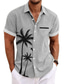 cheap Hawaiian Shirts-Men&#039;s Shirt Summer Hawaiian Shirt Coconut Tree Graphic Prints Turndown Black White Blue Green Khaki Outdoor Street Short Sleeves Print Clothing Apparel Sports Fashion Streetwear Designer