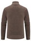 ieftine pulover cardigan pentru bărbați-Bărbați Pulover Pulover Cardigan Striat Tricotat Regulat Tricotat Guler de stand Încălziri Contemporan modern Purtare Zilnică Ieșire Îmbrăcăminte Toamna iarna Negru Gri Deschis S M L