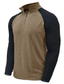 preiswerte Basic-T-Shirts-Herren T Shirt T-Shirt Langarmshirt Langarm Viertelreißverschluss Frühling &amp; Herbst Farbblock Mode Designer Basic Patchwork Urlaub Straße Ausgehen Weiß Burgunderrot Marinenblau Top T-Shirt für Herren