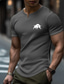 preiswerte Männer Grafik Tshirt-Herren Waffel-T-Shirt V Ausschnitt Bekleidung 3D-Druck Outdoor Täglich Kurzarm Modisch Designer Basic
