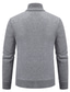 cheap Men&#039;s Cardigan Sweater-Men&#039;s Sweater Cardigan Sweater Ribbed Knit Regular Knitted Stand Collar Warm Ups Modern Contemporary Daily Wear Going out Clothing Apparel Fall &amp; Winter Light Grey Dark Grey S M L
