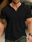 tanie Męskie koszulki casual-Męskie Koszula Henley Koszulka Równina Kaptur Ulica Urlop Krótkie rękawy Odzież Moda Designerskie Podstawowy