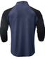 preiswerte Basic-T-Shirts-Herren T Shirt T-Shirt Langarmshirt Langarm Viertelreißverschluss Frühling &amp; Herbst Farbblock Mode Designer Basic Patchwork Urlaub Straße Ausgehen Weiß Burgunderrot Marinenblau Top T-Shirt für Herren