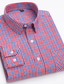 cheap Dress Shirts-Men&#039;s Dark Red Wine Red Dark Navy Long Sleeve Plaid / Striped / Chevron / Round Shirt Collar All Seasons Office &amp; Career Daily Wear Clothing Apparel Cross