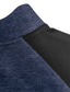 preiswerte Basic-T-Shirts-Herren T Shirt T-Shirt Langarmshirt Langarm Viertelreißverschluss Frühling &amp; Herbst Farbblock Mode Designer Basic Patchwork Urlaub Straße Ausgehen Weiß Burgunderrot Marinenblau Top T-Shirt für Herren