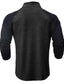 preiswerte Basic-T-Shirts-Herren T Shirt T-Shirt Langarmshirt Langarm Viertelreißverschluss Frühling &amp; Herbst Farbblock Mode Designer Basic Patchwork Urlaub Straße Ausgehen Weiß Burgunderrot Marinenblau Top T-Shirt für Herren