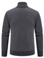 ieftine pulover cardigan pentru bărbați-Bărbați Pulover Pulover Cardigan Striat Tricotat Regulat Tricotat Guler de stand Încălziri Contemporan modern Purtare Zilnică Ieșire Îmbrăcăminte Toamna iarna Negru Gri Deschis S M L