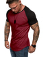 tanie Męskie koszulki casual-męska koszulka mięśniowa ze stretchem z krótkim rękawem i dekoltem w szpic