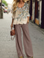 economico Set da due pezzi-Completo da donna in 2 pezzi elegante moda streetwear camicia pantaloni pantaloni a gamba larga maniche lunghe collo a V stampa floreale casual vacanza rosa blu viola autunno e inverno vestibilità