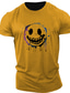 tanie T-shirty z nadrukiem literowym-Wzory graficzne Śmieszne Uśmiechnięta twarz Biały Żółty Rumiany róż Podkoszulek Koszulki z grafiką Męskie Graficzny Mieszanka bawełny Koszula Codzienny Koszula Krótki rękaw Wygodna koszulka Na