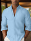 abordables camisas casuales de los hombres-Hombre Camisa camisa de lino Abotonar la camisa Camisa de verano Camisa de playa Blanco Rosa Azul Manga Larga Plano Diseño Primavera verano Casual Diario Ropa