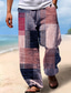 economico pantaloni stampati-Per uomo Pantaloni Pantaloni estivi Pantaloni da spiaggia A cordoncino Vita elastica Stampa 3D Banda Stampe astratte Geometria Comfort Informale Giornaliero Per eventi Streetwear Hawaiano Giallo Blu