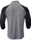 preiswerte Basic-T-Shirts-Herren T Shirt T-Shirt Langarmshirt Langarm Viertelreißverschluss Frühling &amp; Herbst Farbblock Mode Designer Basic Patchwork Urlaub Straße Ausgehen Weiß Burgunderrot Marinenblau Top T-Shirt für Herren
