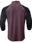 preiswerte Basic-T-Shirts-Herren T Shirt T-Shirt Langarmshirt Langarm Viertelreißverschluss Frühling &amp; Herbst Farbblock Mode Designer Basic Patchwork Urlaub Straße Ausgehen Weiß Burgunderrot Marinenblau Top T-Shirt für Herren