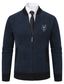 ieftine pulover cardigan pentru bărbați-Bărbați Pulover Pulover Cardigan Pulovere rochie pentru bărbați Striat Tricotat Regulat Tricotat Guler de stand Încălziri Contemporan modern Înapoi la Școală Purtare Zilnică Îmbrăcăminte Toamna iarna