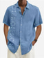 billige Hawaiiskjorter-Herre Skjorte Sommer skjorte Hawaii skjorte Grafisk skjorte Aloha skjorte Blomstret Aftæpning Khaki+Khaki Sort Marineblå Blå Lilla 3D-udskrivning udendørs Gade Kortærmet 3D-udskrivning Knap ned Tøj
