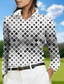 tanie golfa dla kobiet-Acegolfs Damskie Koszulka polo Czarny Biały + Czarny Biały Długi rękaw Ochrona przed słońcem Top Jesień Zima Damskie stroje golfowe Odzież Stroje Noś odzież