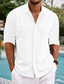 cheap Men&#039;s Casual Shirts-Men&#039;s Shirt Casual Shirt Summer Shirt Beach Shirt Western Shirt Black White Blue Long Sleeve Plain Lapel Spring &amp; Summer Casual Daily Clothing Apparel Pocket