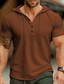 preiswerte Lässige T-Shirts für Herren-Herren Henley Shirt T-Shirt Glatt Mit Kapuze Strasse Urlaub Kurze Ärmel Bekleidung Modisch Designer Basic