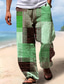 ieftine pantaloni imprimati-Bărbați Pantaloni Pantaloni de vară Pantaloni de plajă Cordon Talie elastică Imprimare 3D Dunga Imprimeu Grafic Geometrie Confort Casual Zilnic Concediu Șic Stradă Hawaiană Galben Albastru piscină
