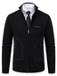ieftine pulover cardigan pentru bărbați-Bărbați Pulover Pulover Cardigan Striat Tricotat Regulat Tricotat Guler de stand Încălziri Contemporan modern Purtare Zilnică Ieșire Îmbrăcăminte Toamna iarna Negru Gri Deschis S M L