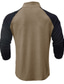 preiswerte Basic-T-Shirts-Herren T Shirt T-Shirt Langarmshirt Langarm Viertelreißverschluss Frühling &amp; Herbst Farbblock Mode Designer Basic Patchwork Urlaub Straße Ausgehen Weiß Burgunderrot Marinenblau Top T-Shirt für Herren