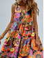 cheap Boho Dresses-Women&#039;s Maxi long Dress Swing Dress Tank Dress Summer Dress Boho Dress Fashion Streetwear Tribal Outdoor Vacation Street Loose Fit Floral Paisley Sleeveless V Neck Orange Summer Spring