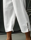 Χαμηλού Κόστους λινό παντελόνι-Ανδρικά Λευκά παντελόνια Καλοκαίρι παντελόνι Παντελόνια με κοψίματα Παντελόνι παραλίας Κορδόνι Ελαστική μέση Σκέτο Άνεση Αναπνέει Μήκος μοσχάρι Causal Καθημερινά Αργίες Μοντέρνα Κλασσικό στυλ