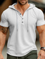 billige Casual T-shirts til mænd-Herre Henley-skjorte Tee Top Vanlig Hætte Gade Ferierejse Kort Ærme Tøj Mode Designer Basale