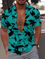 levne Havajské košile-Pánské Košile Havajská košile Grafika Havajské Aloha Lístky Design Přehnutý Bílá Rubínově červená Námořnická modř Vodní modrá Fialová Tisk Venkovní ulice Krátký rukáv Tlačítko dolů Tisk Oblečení