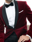 cheap Blazer&amp;Jacket-Men&#039;s Velvet Christmas Party Casual Blazer Jacket Regular Tailored Fit Solid Colored Single Breasted One-button Burgundy 2024