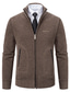 ieftine pulover cardigan pentru bărbați-Bărbați Pulover Pulover Cardigan Striat Tricotat Regulat Tricotat Guler de stand Încălziri Contemporan modern Purtare Zilnică Ieșire Îmbrăcăminte Toamna iarna Negru Gri Deschis S M L
