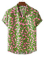 billige Hawaiiskjorts-Herre Skjorte Hawaii skjorte Grafisk Flamingo Hawaiisk Aloha Design Klassisk krage Svart / Hvit Rød Marineblå Blå Mørkegrønn Trykt mønster Avslappet Ferie Kortermet Trykt mønster Klær Tropisk