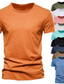 baratos Camisetas masculinas casuais-Camiseta masculina camiseta manga curta cor sólida plus size gola redonda casual roupas diárias roupas esportivas roupas básicas casual branco preto cinza