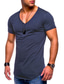 tanie Męskie koszulki casual-handel zagraniczny letnia nowa męska koszulka z krótkim rękawem dekolt w serek dorywczo męska jednokolorowa koszulka męska