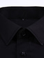 voordelige Nette overhemden-Voor heren Overhemd Licht Blauw Zwart Wit Lange mouw Effen Revers Lente &amp; Herfst liiketoiminta Casual Kleding
