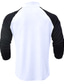 preiswerte Basic-T-Shirts-Herren T Shirt T-Shirt Langarmshirt Langarm Viertelreißverschluss Frühling &amp; Herbst Farbblock Mode Designer Basic Patchwork Urlaub Straße Ausgehen Weiß Burgunderrot Marinenblau Top T-Shirt für Herren