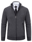 ieftine pulover cardigan pentru bărbați-Bărbați Pulover Pulover Cardigan Striat Tricotat Regulat Tricotat Guler de stand Încălziri Contemporan modern Purtare Zilnică Ieșire Îmbrăcăminte Toamna iarna Negru Gri Deschis S M L