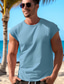 abordables T-shirts décontractés pour hommes-Homme T shirt Tee T-shirt Plein Col Ras du Cou Plein Air Vacances Sangles Vêtement Tenue Mode Design basique