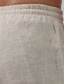 Χαμηλού Κόστους λινό παντελόνι-Ανδρικά Λευκά παντελόνια Παντελόνια Καλοκαίρι παντελόνι Παντελόνι παραλίας Κορδόνι Ελαστική μέση Ισιο πόδι Σκέτο Άνεση ΕΞΩΤΕΡΙΚΟΥ ΧΩΡΟΥ Causal Καθημερινά Μείγμα Λινό / Βαμβάκι Βασικό Κομψό στυλ street