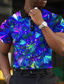 cheap Graphic Polo-Men&#039;s Polo Shirt Lapel Polo Button Up Polos Golf Shirt Graphic Prints Geometry Turndown Yellow Red Blue Purple Green Outdoor Street Short Sleeves Print Clothing Apparel Sports Fashion Streetwear