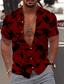 billiga Tropiska skjortor-Herr Skjorta Hawaii skjorta Grafisk Hawaiisk Aloha Löv Design Nedvikt Vit Rubinrött Marinblå Blå Purpur Tryck Utomhus Gata Kortärmad Button-Down Mönster Kläder Mode Designer Ledigt Andningsfunktion