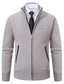 ieftine pulover cardigan pentru bărbați-Bărbați Pulover Pulover Cardigan Striat Tricotat Regulat Tricotat Guler de stand Încălziri Contemporan modern Purtare Zilnică Ieșire Îmbrăcăminte Toamna iarna Negru Gri Deschis S M L