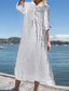 cheap Print Cotton &amp; Linen Dresses-Women&#039;s Black White Blue Summer Spring Fall Maxi Dress Cotton Linen Dresses Shirt Dress Casual Dress Modern Casual Street Style Outdoor Vacation Daily Loose Fit Striped Shirt Collar