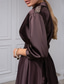 cheap Cocktail Dresses-TS A-Line Cocktail Dresses Elegant Dress Wedding Guest Evening Party Tea Length 3/4 Length Sleeve Shirt Collar Satin with Pleats 2025