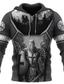 cheap Graphic Hoodies-Knight Knights Of Justice Mens Graphic Hoodie Honor Pullover Sweatshirt Black Dark Gray Hooded Templar Prints Daily Sports 3D Streetwear Cotton