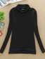 cheap Women&#039;s T-shirts-Women&#039;s T Shirt Undershirt Bottoming Shirt Basic Plain Regular Tops Long Sleeve Turtleneck High Neck Regular Fit Daily Weekend Turtleneck burgundy plus velvet turtleneck black fleece Turtleneck