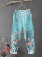 abordables Pantalon en coton et lin graphique-Femmes Pantalon en coton et lin Slacks Pantalons Amples Confort Chino Longueur cheville Taille moyenne Fleur Avec Poches Bouffant Imprimé Respirabilité Micro-Élastique Extérieur Quotidien Rose Claire