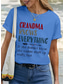 cheap Humor&amp;Quotes tee-Women&#039;s T Shirt Basic Letter Print Short Sleeve Regular Tops Round Neck Daily Weekend Black White Blue Purple Gray