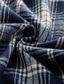 abordables veste chemise homme-Homme Chemise Chemise en flanelle Chemise à carreaux Chemise Boutonnée Surchemise À carreaux Extérieur Tenue quotidienne Blanche Vin Rouge bleu marine manche longue Revers Printemps &amp; Automne
